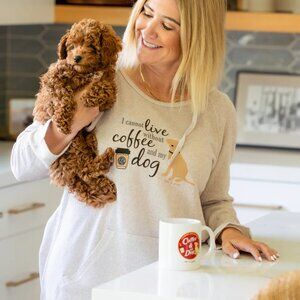 Dog is Good Tunic Hoodie: I Cannot Live Without Coffee and My Dog XXL